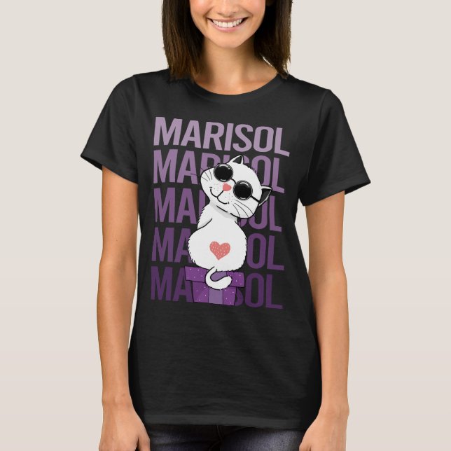 Camiseta Gato encantador - Nombre de Marisol (Anverso)