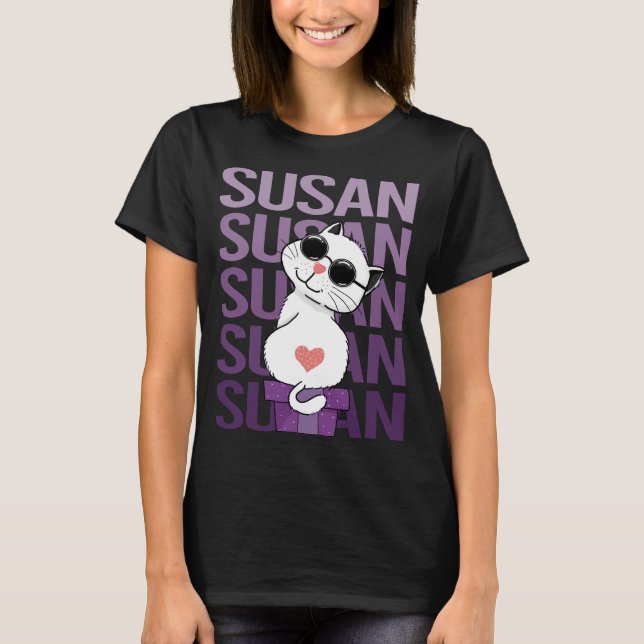 Camiseta Gato encantador - Nombre de Susan (Anverso)
