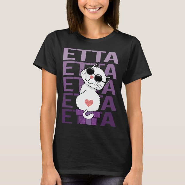 Camiseta Gato encantador - Nombre Etta (Anverso)