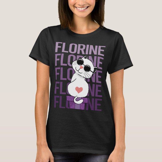 Camiseta Gato encantador - Nombre florín (Anverso)