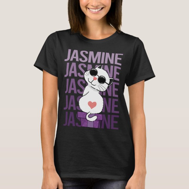 Camiseta Gato encantador - Nombre jazmín (Anverso)