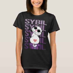 Camiseta Gato Encantador - Nombre Sybil