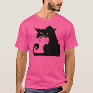 Camiseta Gato Enfadado Con Ojos Amarillos