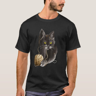 Camiseta Gato Enojado Con Ojos Amarillos Atrapado En Una Bo