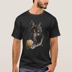 Camiseta Gato Enojado Con Ojos Amarillos Atrapado en una Bo