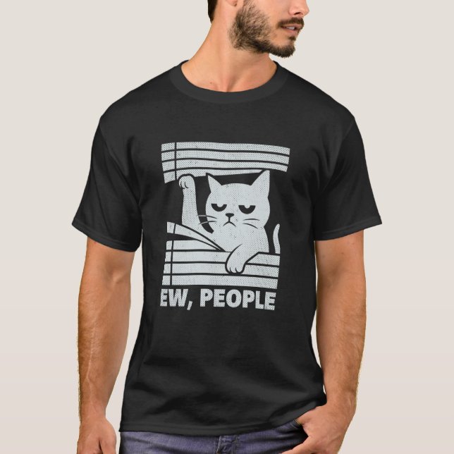 Camiseta Gato enojado divertido Ew gente (Anverso)