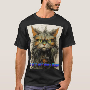 Camiseta Gato enojado en tiempo de baño