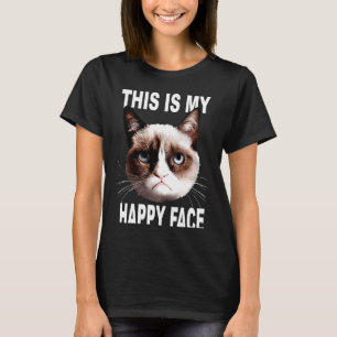 Camiseta Gato Enojado Esta Es Mi Cara Feliz Gato Sarcástico