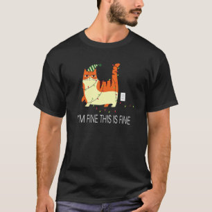 Camiseta Gato Enredado En Luces De Navidad Estoy Bien Esto