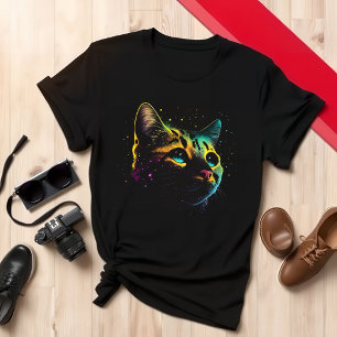 Camiseta Gato Entusiasta Aparente Colorido Gato Lover