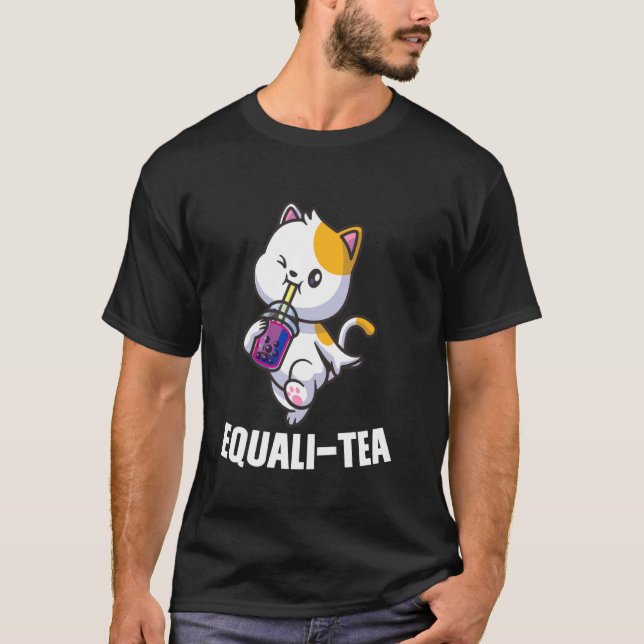 Camiseta gato equali-té Bisexual merch de bubble tea (Anverso)
