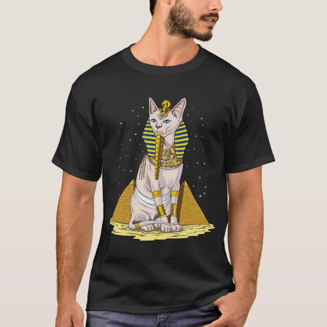 Camiseta Gato Esfinge Egipcio Faraón (Anverso)