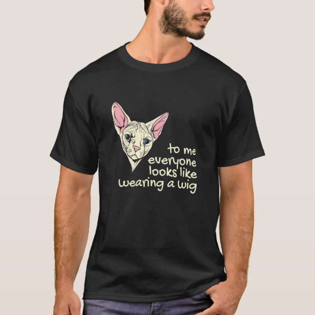 Camiseta Gato Esfinge Egipcio Gato sin Pelo (Anverso)