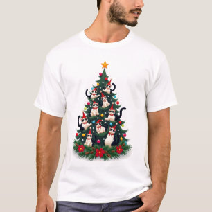 Camiseta Gato Esmoquin Árbol de Navidad Luces de Gato Esmoq
