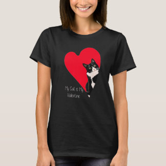 Camiseta Gato esmoquin corazón de San Valentín para gatito 
