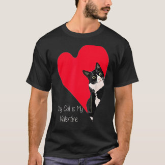 Camiseta Gato esmoquin corazón de San Valentín para gatito 
