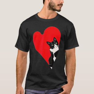 Camiseta Gato esmoquin corazón de San Valentín para gatito