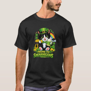 Camiseta Gato esmoquin día de San Patricio propenso a trave