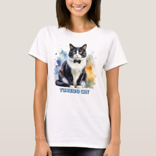 Camiseta Gato Esmoquinado Elegante