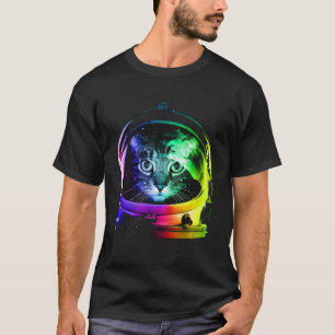 Camiseta Gato espacial astronauta para hombres mujeres niño