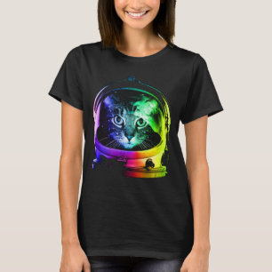 Camiseta Gato espacial astronauta para hombres mujeres niño