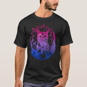 Camiseta Gato Espacial de Luna Bisexual Festival Orgullo Lg