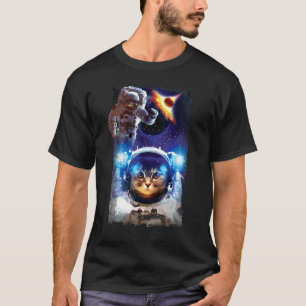 Camiseta Gato Espacial Divertido, Astronauta, Galaxia por Z