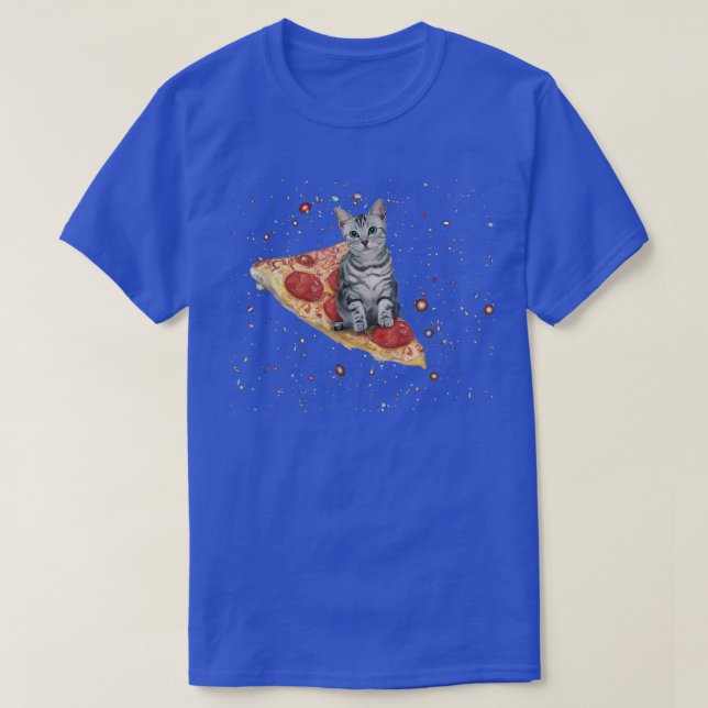 Camiseta Gato espacial gracioso en gato de pizza de Galay K (Diseño del anverso)
