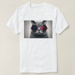 Camiseta Gato espacial Guay con telescopio Glasses Vía Láct