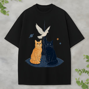 Camiseta Gato Espacial Lindo Astronauta Gatito Galaxia Aman