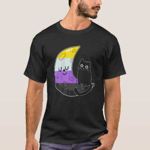 Camiseta Gato Espacial Luna No Binario Orgullo Lgb Con Nb N