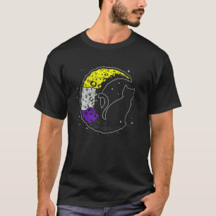 Camiseta Gato Espacial Lunar No Binario Orgullo Lgbt Con Nb