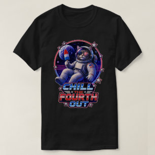 Camiseta Gato Espacial Patriótico 4 de Julio
