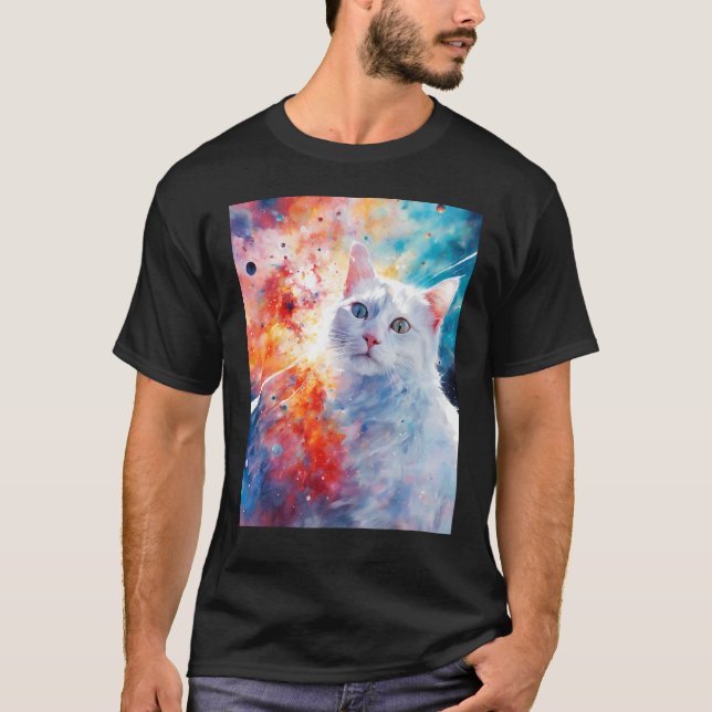 Camiseta Gato Espacial Supernova Explosión Gato (Anverso)