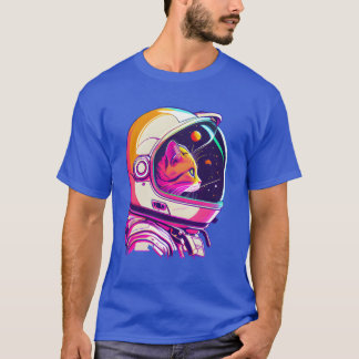 Camiseta Gato espacial vaporwave estético astronauta 80s 90