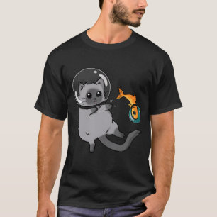 Camiseta gato espacial y pez espacial