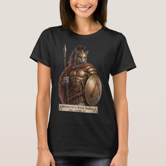 Camiseta Gato Espartano Azul Ruso (Anverso)