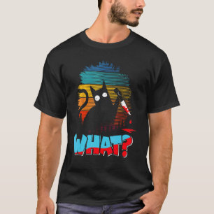 Camiseta Gato espeluznante con cuchillo manchado de sangre