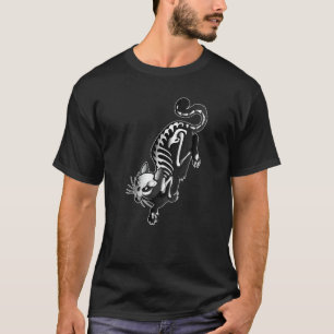 Camiseta Gato espeluznante esqueleto Halloween terror anima