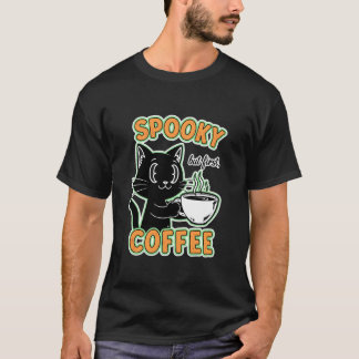 Camiseta Gato espeluznante pero primero café