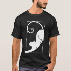 Camiseta Gato espiral de Fibonacci Geometría sagrada Ratio 