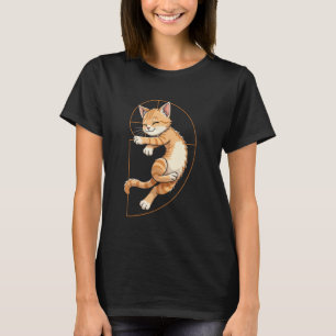Camiseta Gato espiral fibonacci relajante matemática
