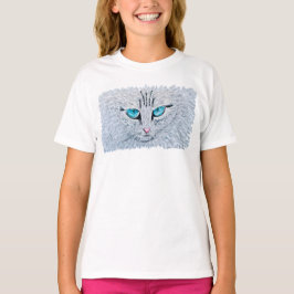 Camiseta Gato Esponjoso De Ojos Azules