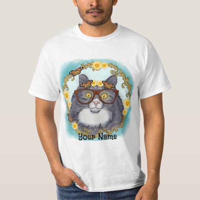Camiseta Gato Esponjoso Encantador  (Anverso)
