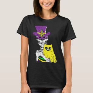 Camiseta Gato Esqueleto con Sombrero de Bufón Carnaval Hues
