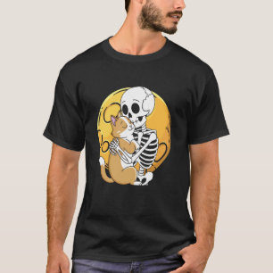 Camiseta Gato esqueleto de Halloween Gótico Lindo Cráneo Ga