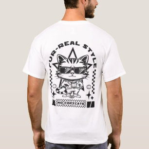 Camiseta Gato estilo cuatro real con gafas de sol