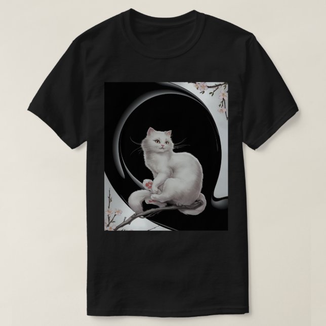 Camiseta gato estilo ukiyo japonés (Diseño del anverso)