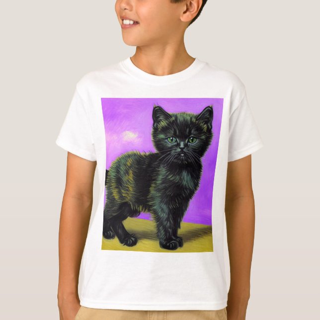 Camiseta Gato estilo Van Gogh (Anverso)