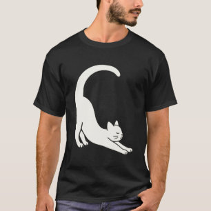 Camiseta Gato estirándose Arte gráfico minimalista retro de